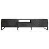 Tv-meubel met twee kastdeuren, middenlade en open vakken