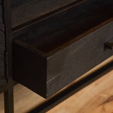Tv-meubel-ladekastdetail met ladevoorkant en opbergruimte, zwart