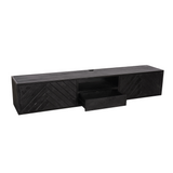 Zwevend tv-meubel New York met schuiflade en open midden, donker hout met bies
