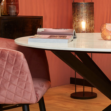 Eetkamertafel Lynn | Rond | wit marmer | 130 cm