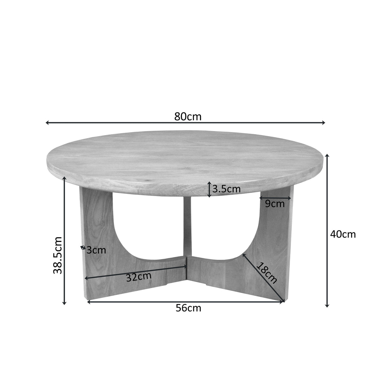 Starfurn - Salontafel Guus Naturel Mangohout 80 cm