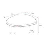 Salontafel Nuvé met afgerond blad, 100 x 90 x 30 cm, 3 cm dik