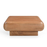 Houten salontafel met rechthoekig blad en afgeronde randen, 80 cm