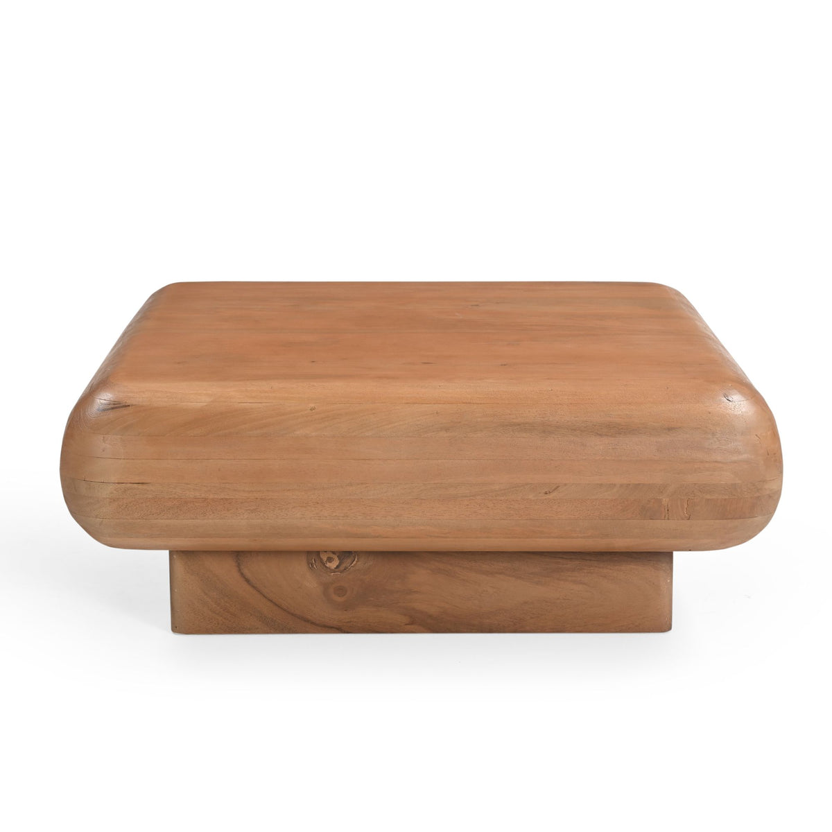 Houten salontafel met rechthoekig blad en afgeronde randen, 80 cm