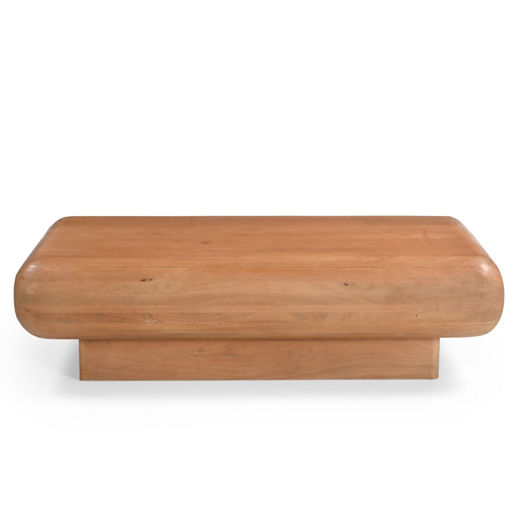 Houten salontafel met rechthoekig blad en afgeronde hoeken