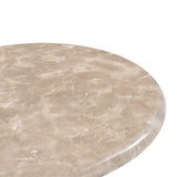 Bijzettafel: rond lichtbeige marmer-look blad met subtiele nerftekening