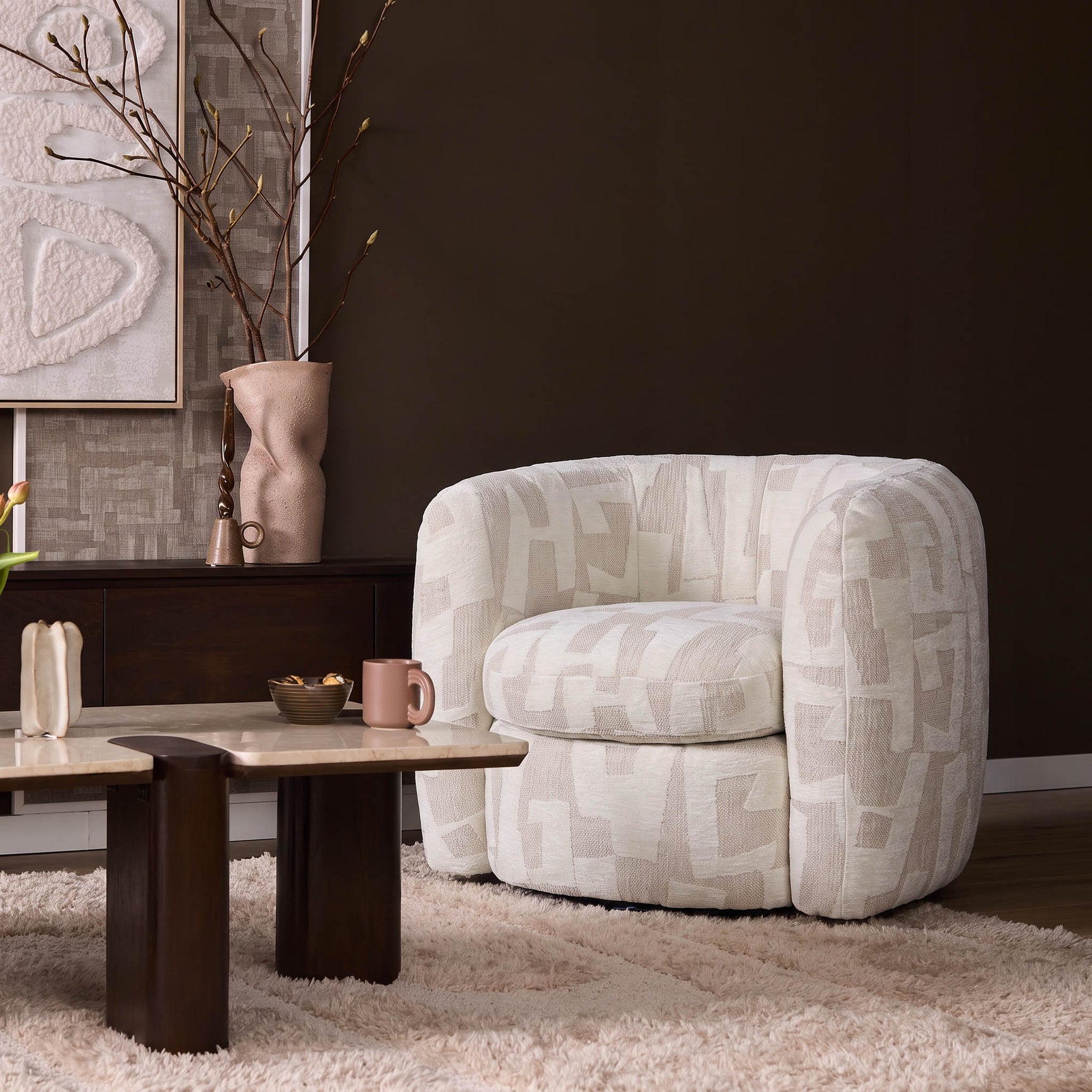Fauteuil Rosa gebroken wit
