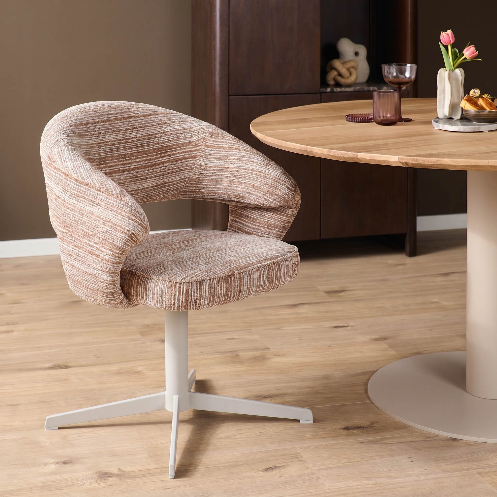 Draaibare eetkamerstoel Jade Taupe