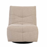 Beige relaxfauteuil met opklapbare voetensteun en gevoerde armleuningen