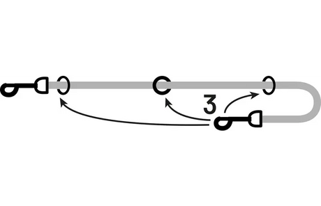 Flamingo - Trainingslijn Ziggi Grijs 200cm L x 2cm B x 0.2cm H