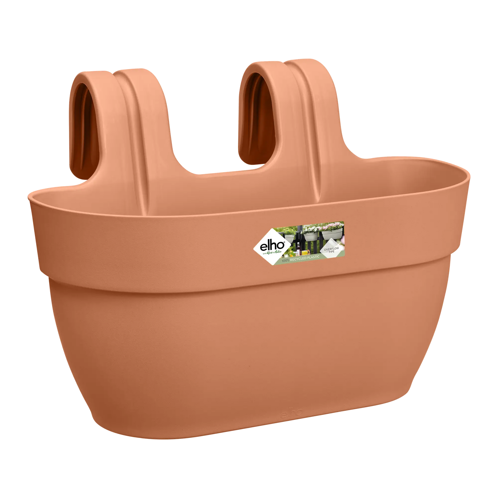 Elho vibia campana easy hanger bloempot, medium, terra bruin kunststof met twee draagoren