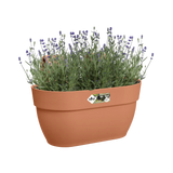Elho vibia campana easy hanger bloempot medium, terra bruin, gevuld met bloemen