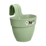Pistachegroene hangpot met brede rand en ophangbeugel, small formaat