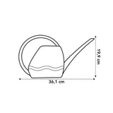 Gietermaat: 36,1 cm breed en 19,3 cm hoog