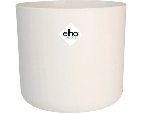 Ronde witte bloempot met elho logo, 25 cm