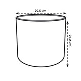 Ronde plantenpotmaatvoering: 29,5 cm breed, 21,5 cm hoog