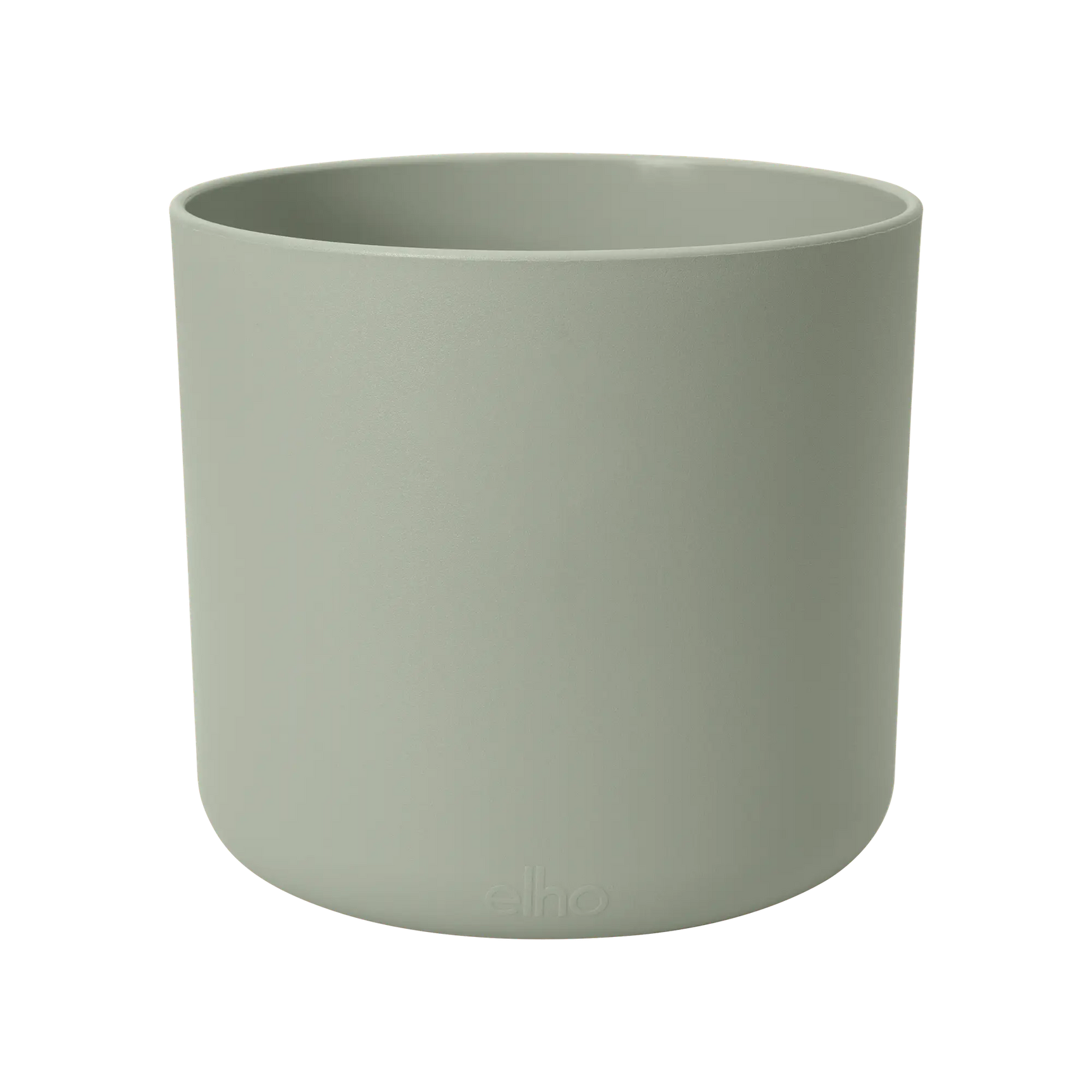 Elho b.for soft ronde plantenpot, steengroen, zijaanzicht