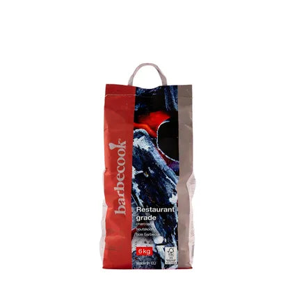 Houtskoolverpakking met Barbecook-logo, 6 kg restaurant grade