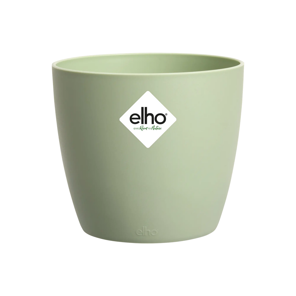 Elho bloempot brussels rond mini in sorbetgroen, met elho-logo op de voorkant