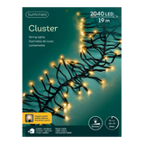 Clusterverlichting LED klassiek warm - 19m - 2040 lampjes - Zwart