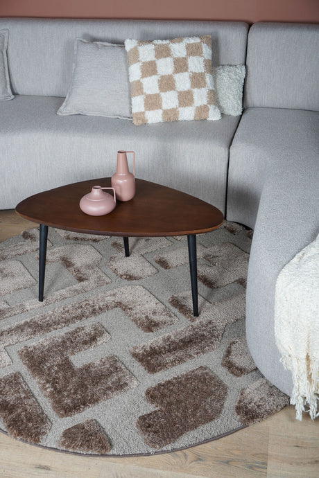 Vloerkleed Liana Bruin Rond ø160 cm