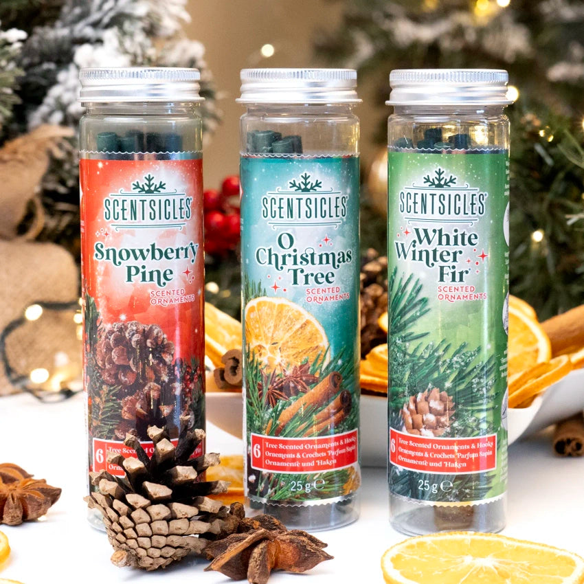 Geurstokjes voor in de kerstboom 6 stuks - Snowberry Pine