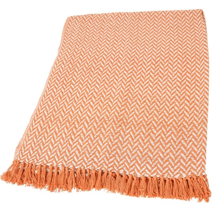 Plaid oranje/beige, 125x150cm