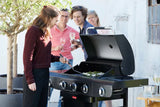 Barbecook Siesta 310 grafieten barbecue met open deksel en kookzone met rooster