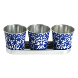 Esschert design - Portugese potjes op tray set van 3