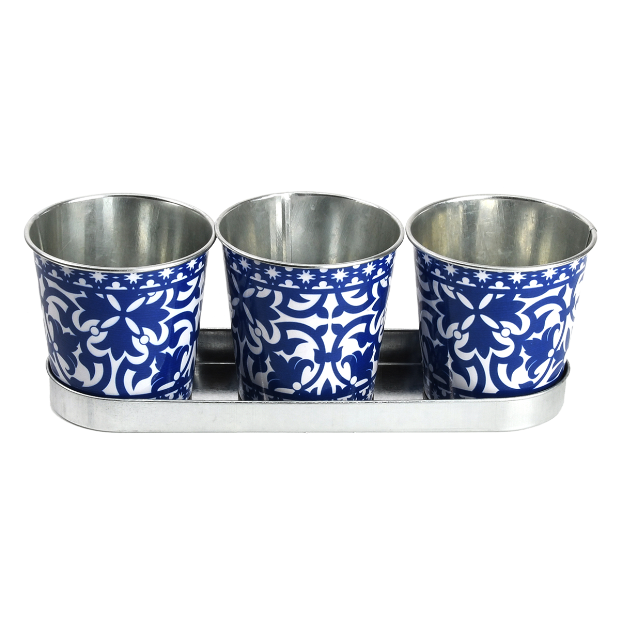 Esschert design - Portugese potjes op tray set van 3