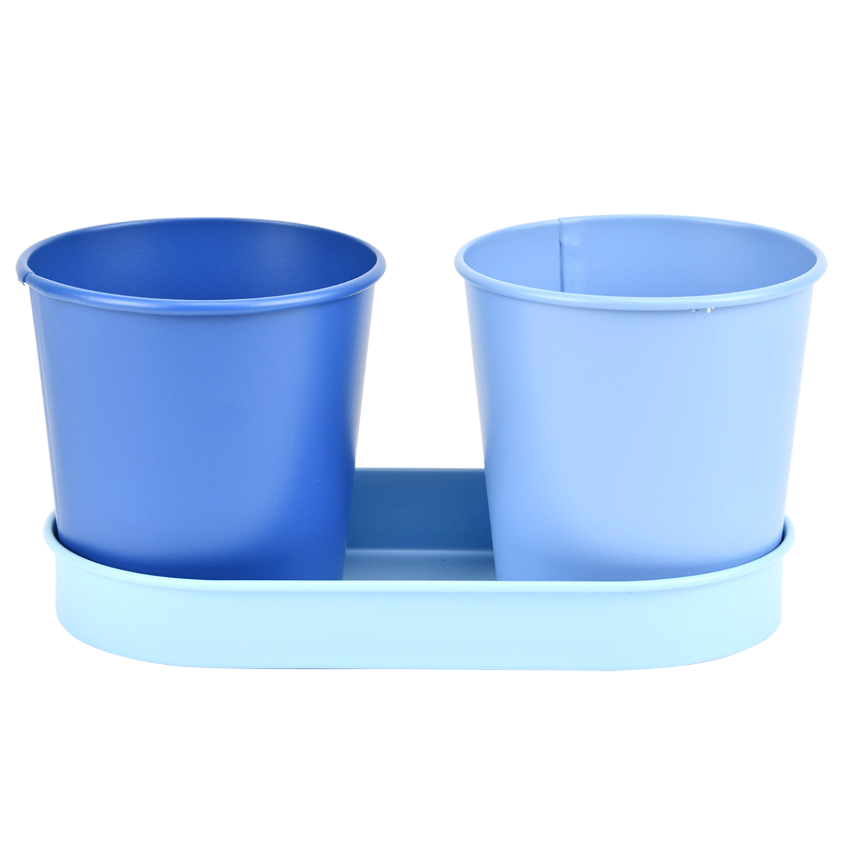 Esschert design - 50 tinten blauw bloempotjes op tray