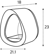 Elho vogelvoerhuisje icoon/tekening met ovale opening en bakvorm