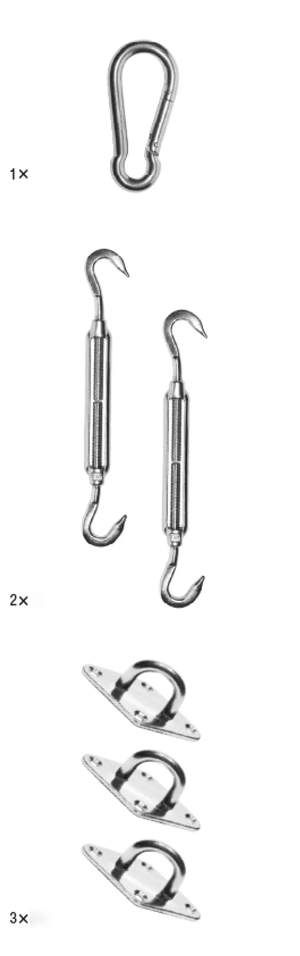 Platinum - Mounting set shade sail triangle