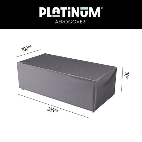 Grijze loungebankhoes met afmetingen 205x100xH70