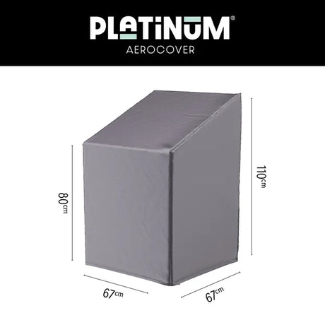 Grijze stoelhoes met afmetingen 67x67xH80/110