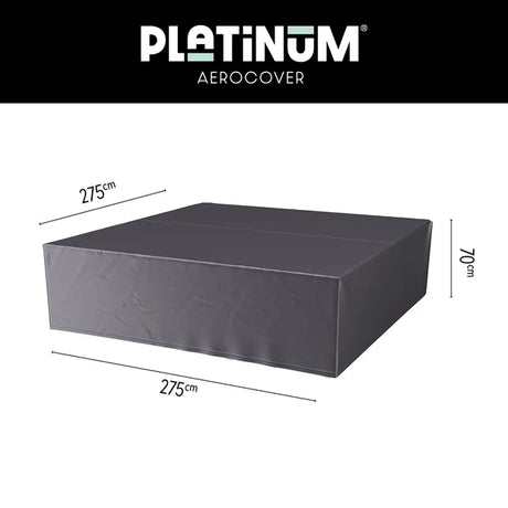 Loungesethoes, donkergrijze overtrek met afmetingen 275×275×70 cm
