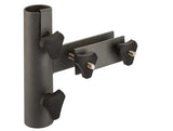 Verticale flat railing-balkonklem, donkergrijs met klembeugels en bouten