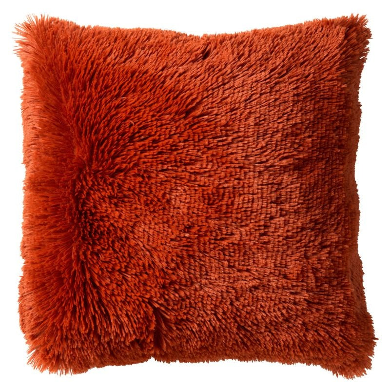 Sierkussen met pluizige shag, oranje, 60x60 cm