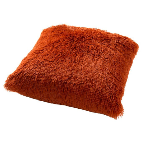 Sierkussen met pluizige shagvacht, oranje, schuine ligging