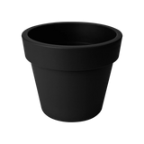 Zwarte Elho basics bloempot 30 cm, ronde kuipvorm, opstaande rand