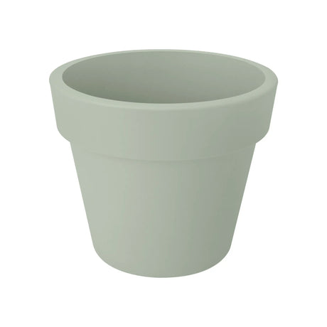 Elho plantenbak lichtgroen met brede bovenrand en ronde vorm.