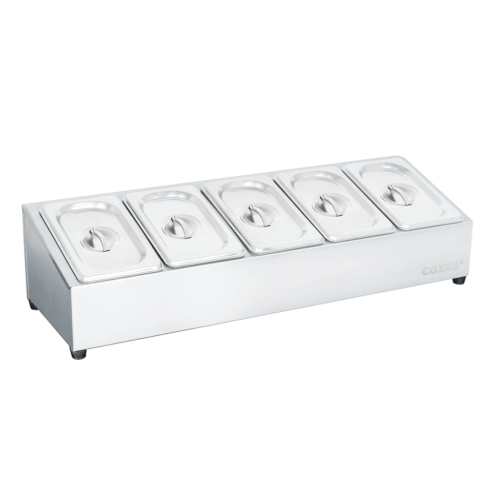 Cozze - Toppingstation met 5 bakjes en 5 deksels