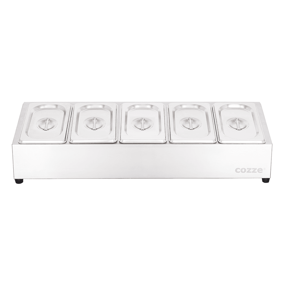 Cozze - Toppingstation met 5 bakjes en 5 deksels