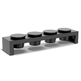 Cozze - Topping station incl 4 potjes zwart gepoedercoat staal