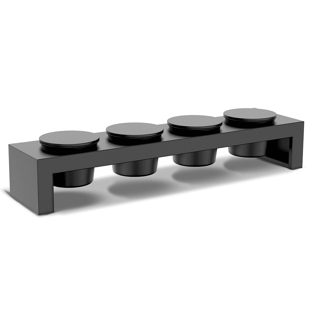Cozze - Topping station incl 4 potjes zwart gepoedercoat staal