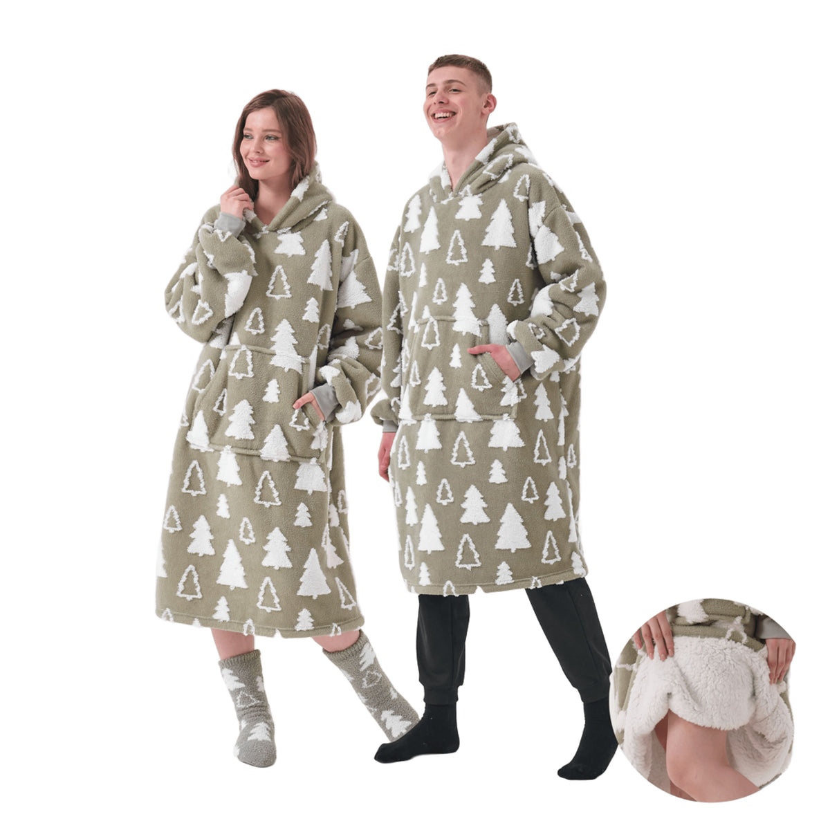 hoodie 70x110 cm hoodie deken Abbey - groen