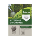 Pokon Bitterzout Groenmaker doos met tekst 'Bitterzout Groenmaker' en 'Voor 10 planten'