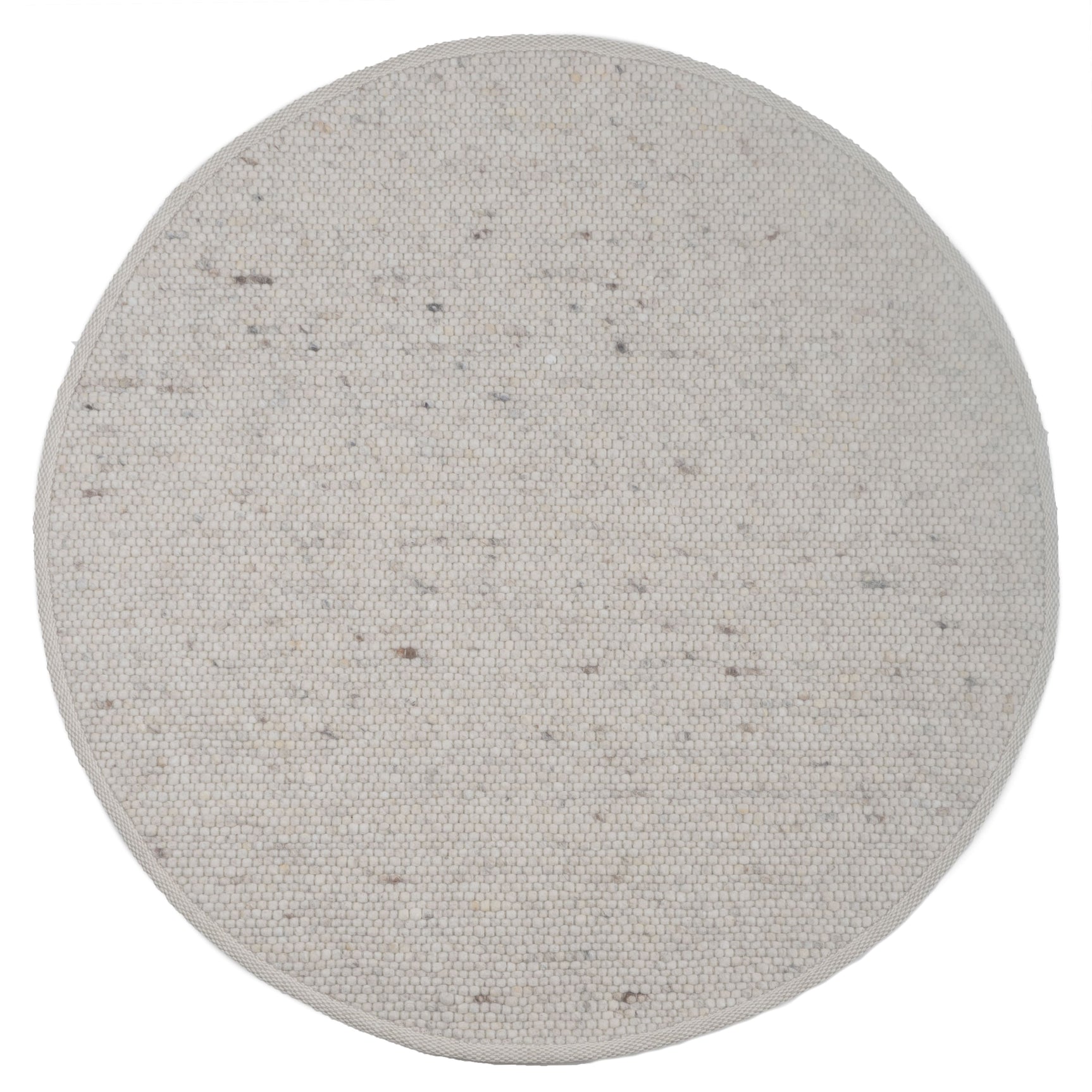 Ronde karpet Greenland ø160 cm, lichtgrijs met subtiele patroontjes en rand