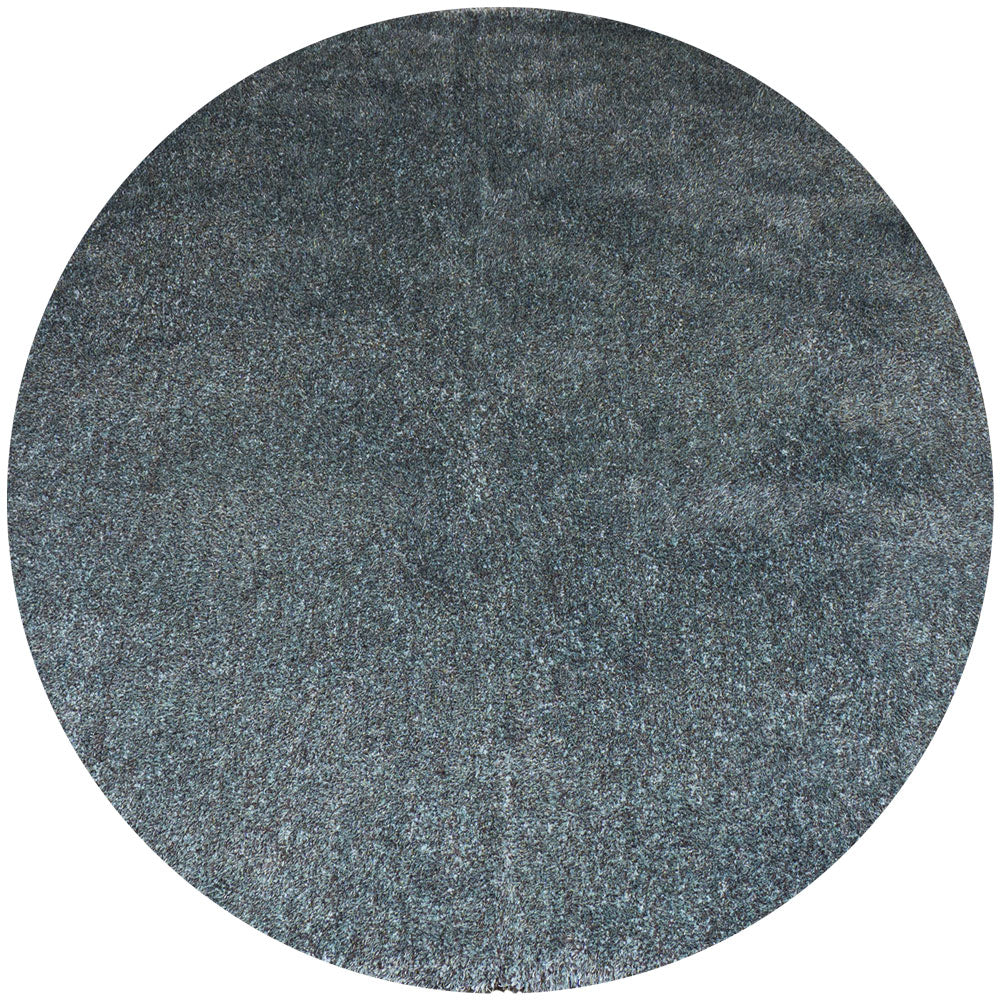 Rond vloerkleed Lago Blue met blauwgrijze, gemêleerde pool, Ø160 cm