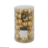 Kerstballen 60 stuks kunststof | Goud